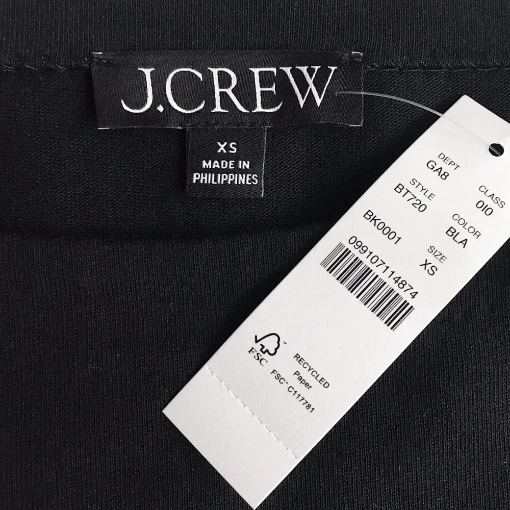 J.Crew Mariner jersey cropped boatneck T-shirt with feathers - Picture 6 of 9